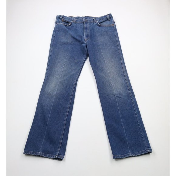 Vintage 90s Levis 517 Mens 40x34 Distressed Flared Bootcut Denim Jeans Blue USA